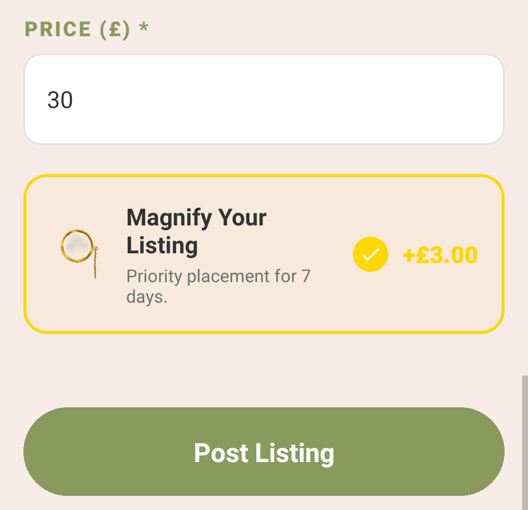 Magnify Listing Feature